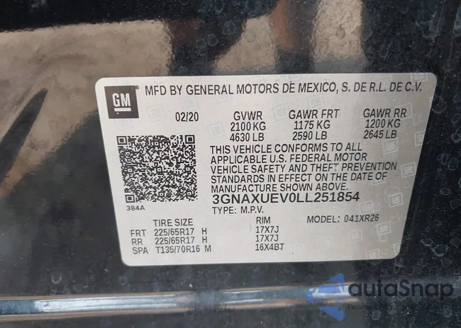 3GNAXUEV0LL251854: 42389887