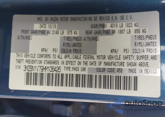 3MZBN1V79HM106426: 42390096