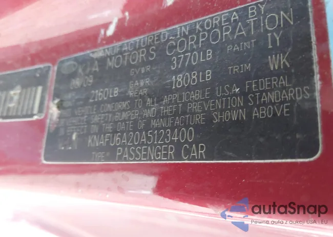 KNAFU6A20A5123400: 42390124