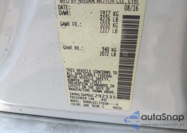 1N4AL3AP6GC292535: 42390145