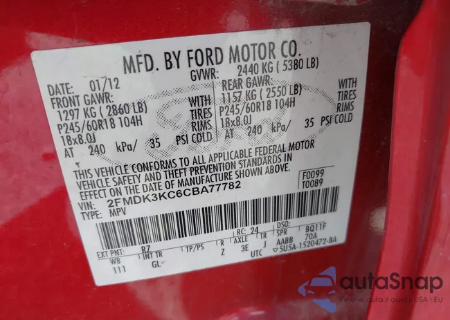 2FMDK3KC6CBA77782: 42390168