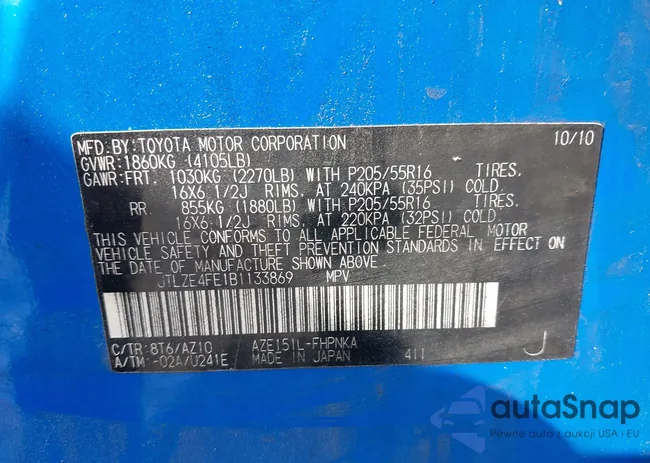 JTLZE4FE1B1133869: 42390175