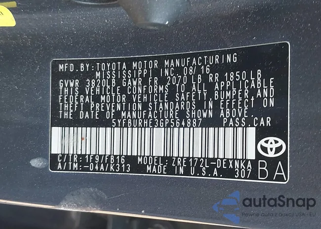 5YFBURHE3GP564887: 42390190