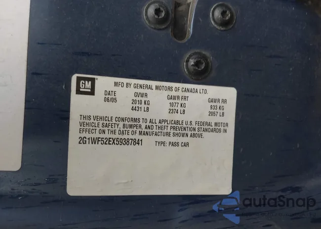 2G1WF52EX59387841: 42390282