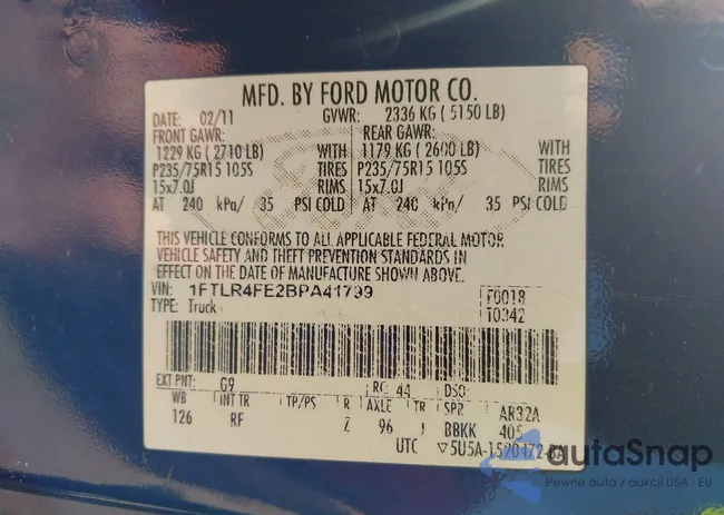 1FTLR4FE2BPA41799: 42390457