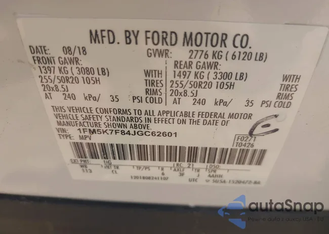 1FM5K7F84JGC62601: 42389473