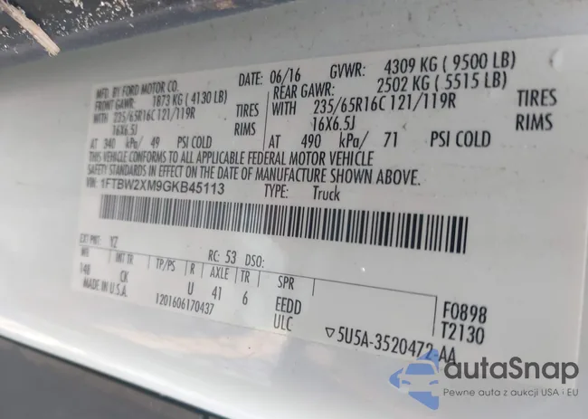 1FTBW2XM9GKB45113: 42389484