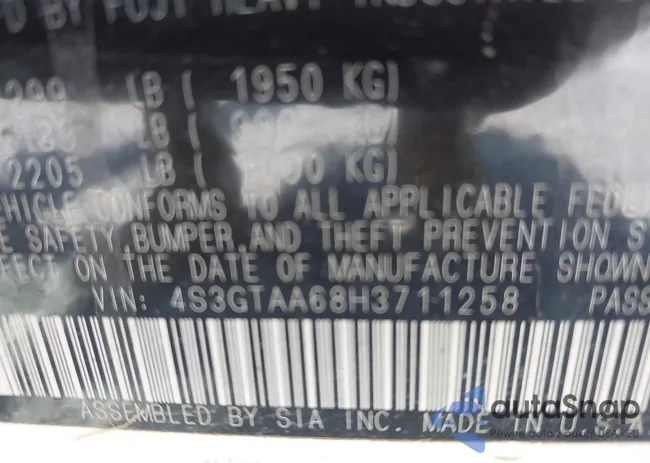 4S3GTAA68H3711258: 42389790