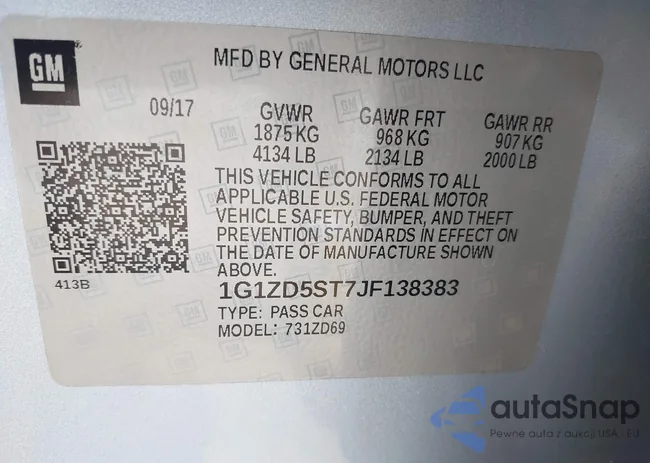 1G1ZD5ST7JF138383: 42390873