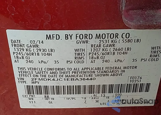 2FMDK4JC1EBA36440: 42390915