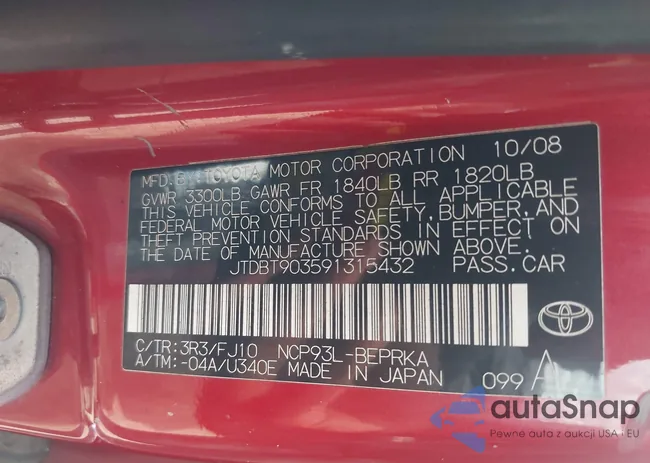 JTDBT903591315432: 42390930