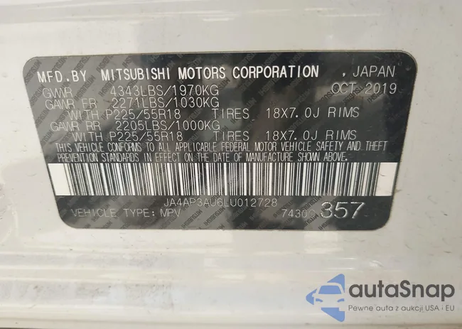 JA4AP3AU6LU012728: 42391120