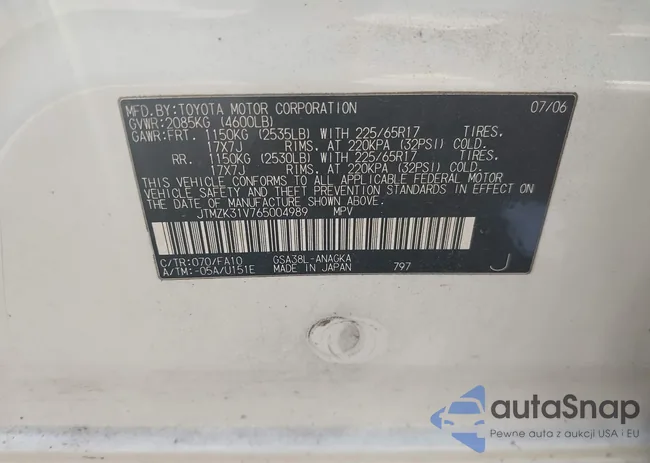 JTMZK31V765004989: 42391322