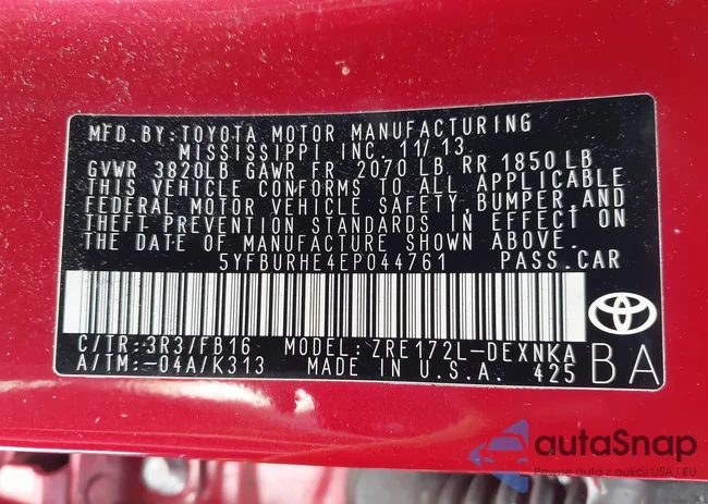 5YFBURHE4EP044761: 42391392