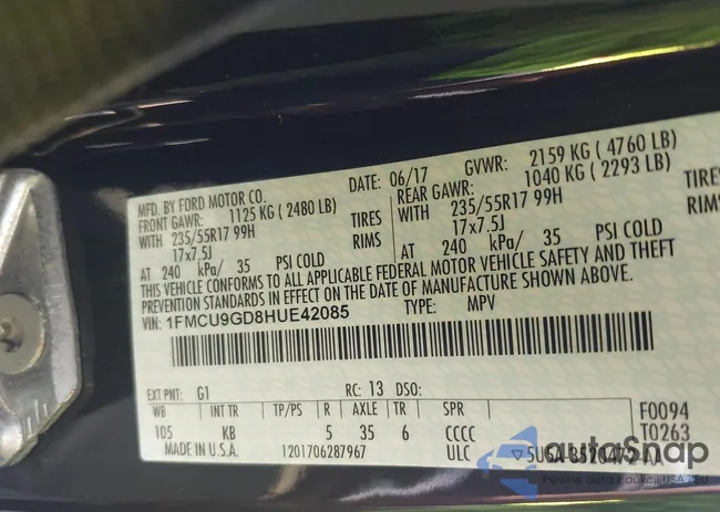 1FMCU9GD8HUE42085: 42391420