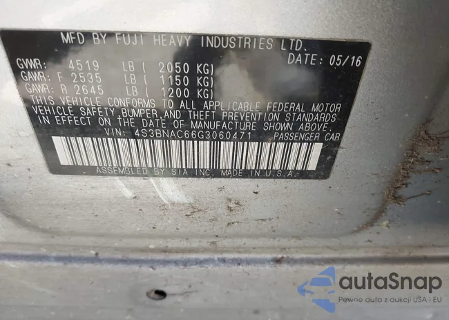 4S3BNAC66G3060471: 42391468