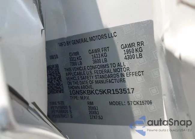 1GNSKBKC5KR153517: 42390642