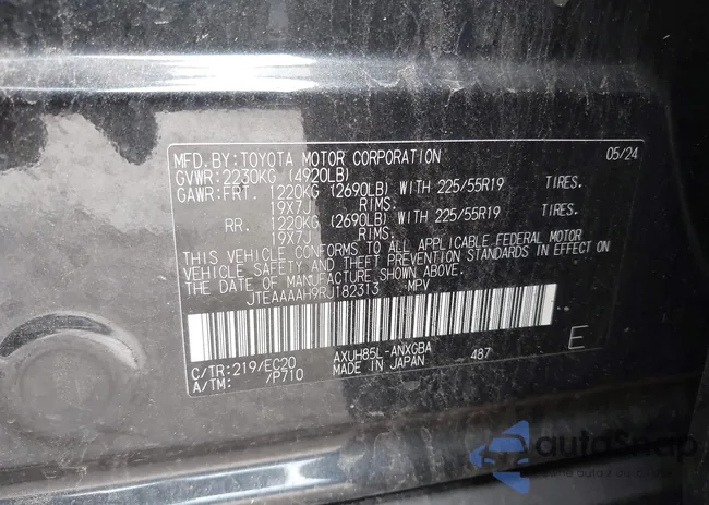 JTEAAAAH9RJ182313: 42390704