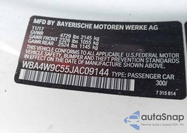 WBA4W9C55JAC09144: 42390711