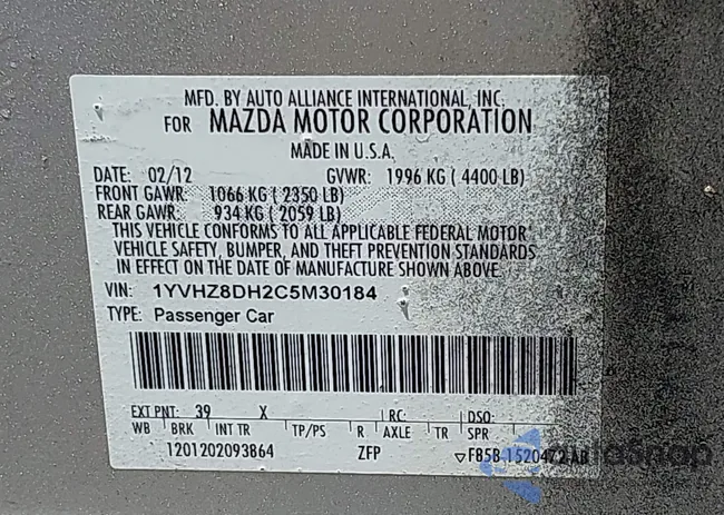 1YVHZ8DH2C5M30184: 42391960