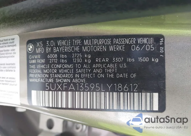 5UXFA13595LY18612: 42392096