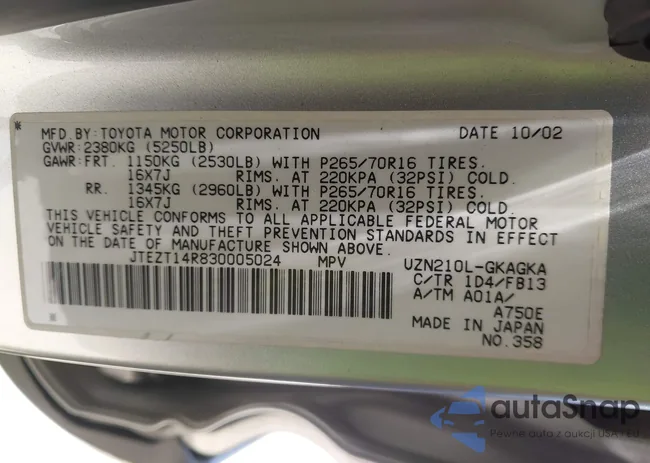 JTEZT14R830005024: 42392107