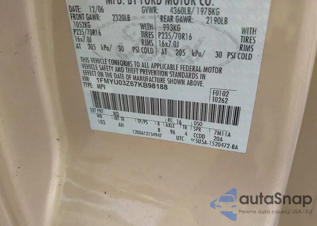 1FMYU03Z67KB98188: 42392256