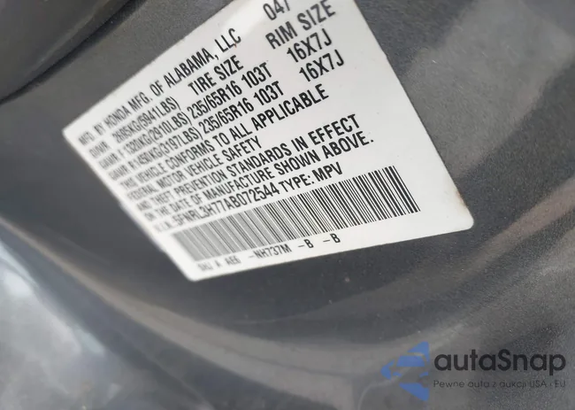 5FNRL3H77AB072544: 42392389