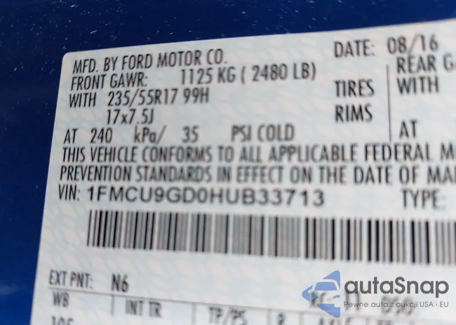 1FMCU9GD0HUB33713: 42391500