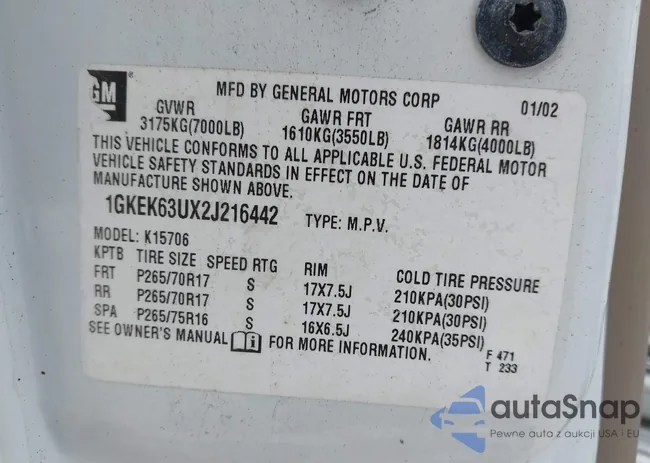 1GKEK63UX2J216442: 42391575