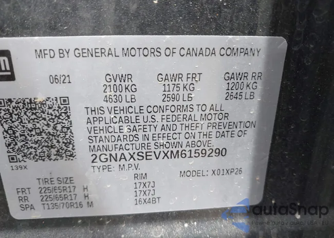 2GNAXSEVXM6159290: 42391655