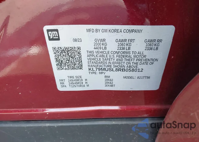 KL79MUSL8RB058012: 42391748