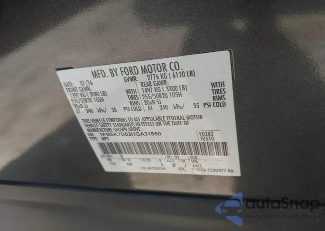 1FM5K7D82HGA31550: 42391756