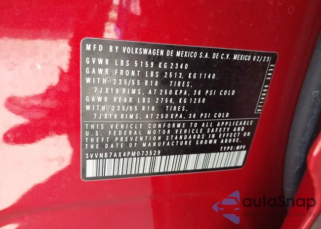 3VVNB7AX4PM073529: 42393112