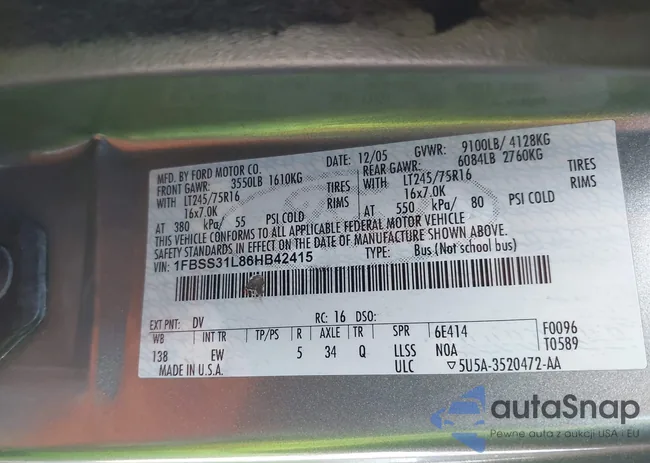 1FBSS31L86HB42415: 42393162