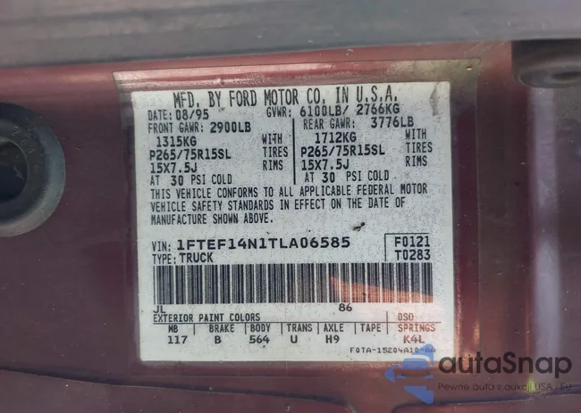 1FTEF14N1TLA06585: 42393211