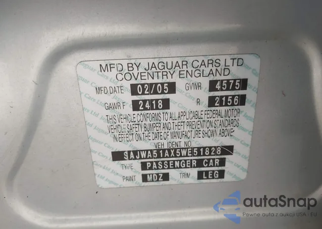 SAJWA51AX5WE51828: 42393333