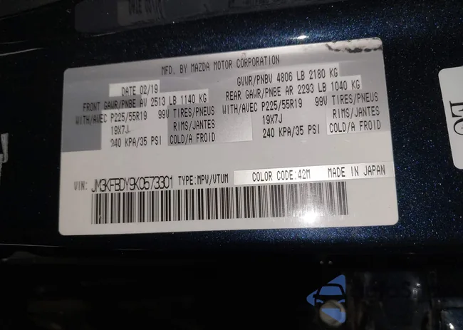 JM3KFBDY9K0573301: 42393372