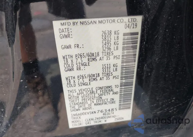 1N6AD0EV5KN763485: 42393397