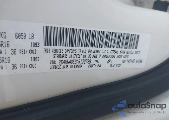 2D4RN4DE6AR172789: 42393452