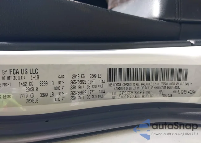 1C4RDJDG3KC651343: 42393457