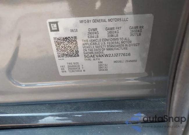 5GAEVAKW2JJ277616: 42392474