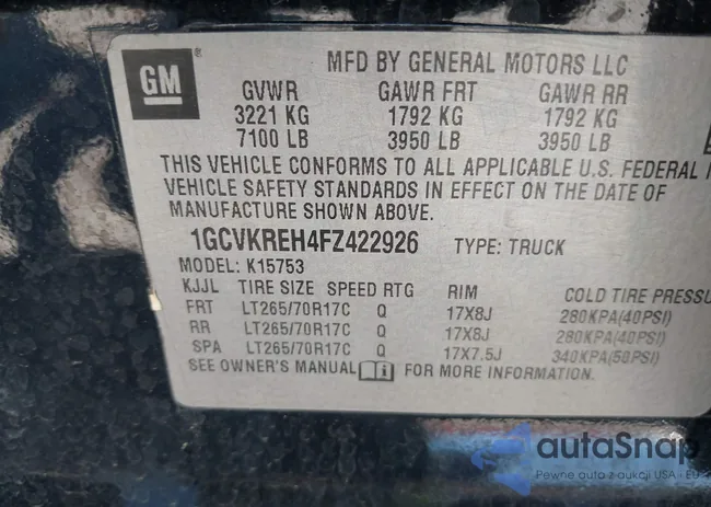 1GCVKREH4FZ422926: 42392603