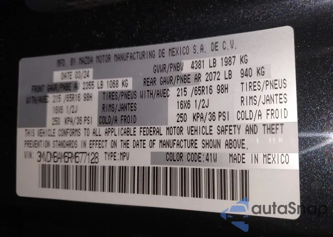 3MVDMBAM6RM677128: 42392763