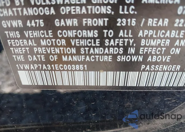 1VWAP7A31EC003851: 42392804