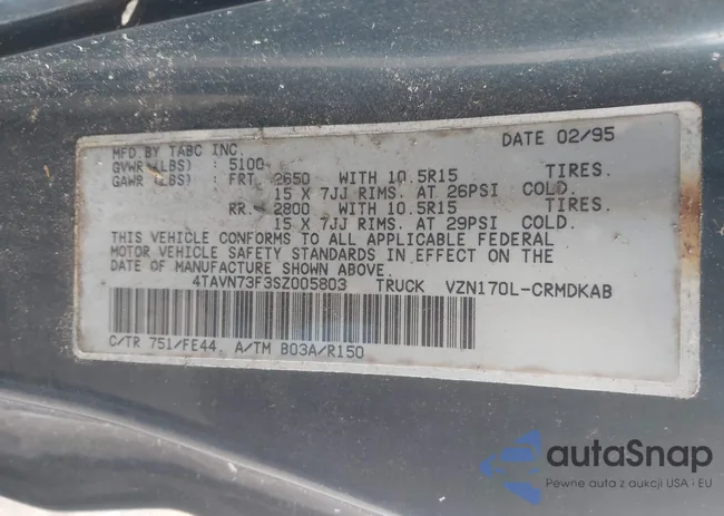 4TAVN73F3SZ005803: 42392867