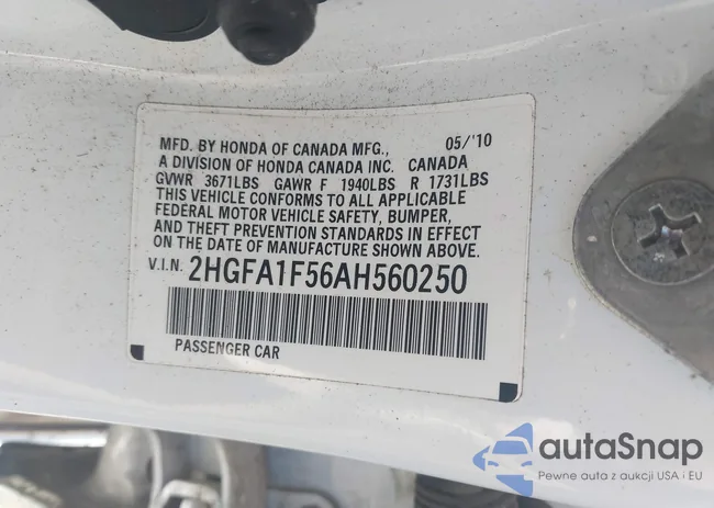 2HGFA1F56AH560250: 42393870