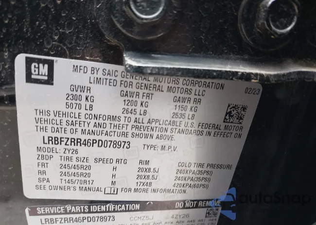 LRBFZRR46PD078973: 42394094