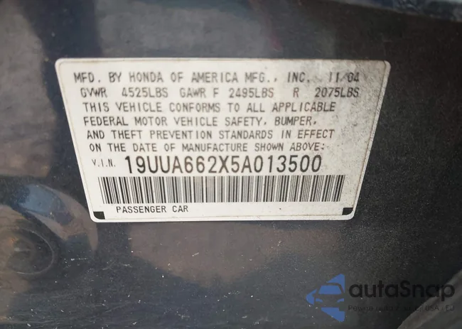 19UUA662X5A013500: 42394247