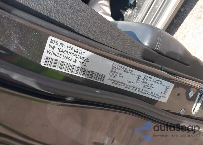 1C4RDJFG8LC443280: 42394332